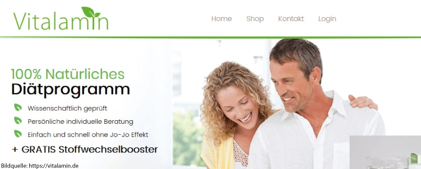 Vitalamin Erfahrungen, die auf der Hersteller-Website vermittelt werden.